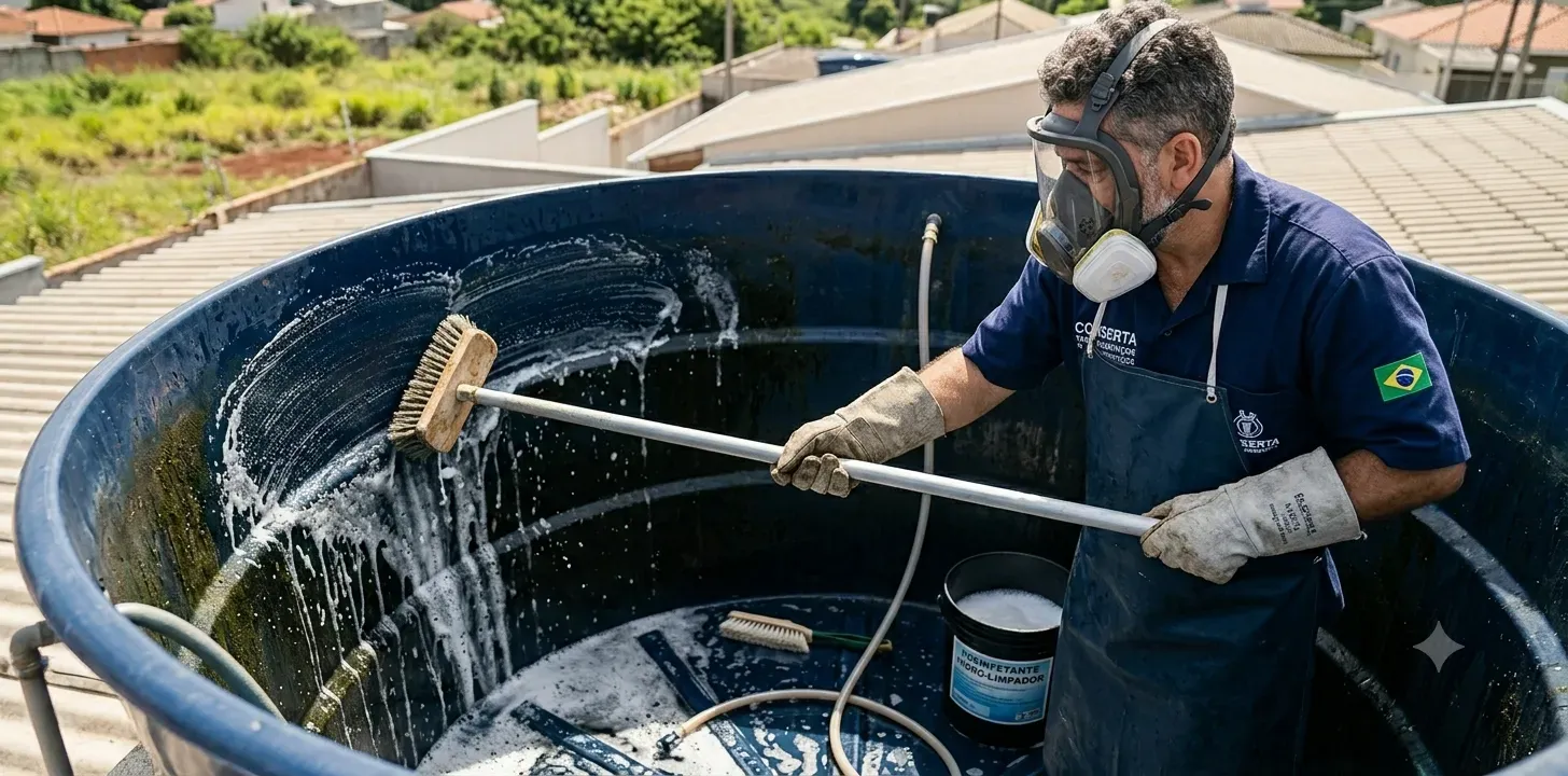 Limpeza de caixa d'água residencial em Tatuí