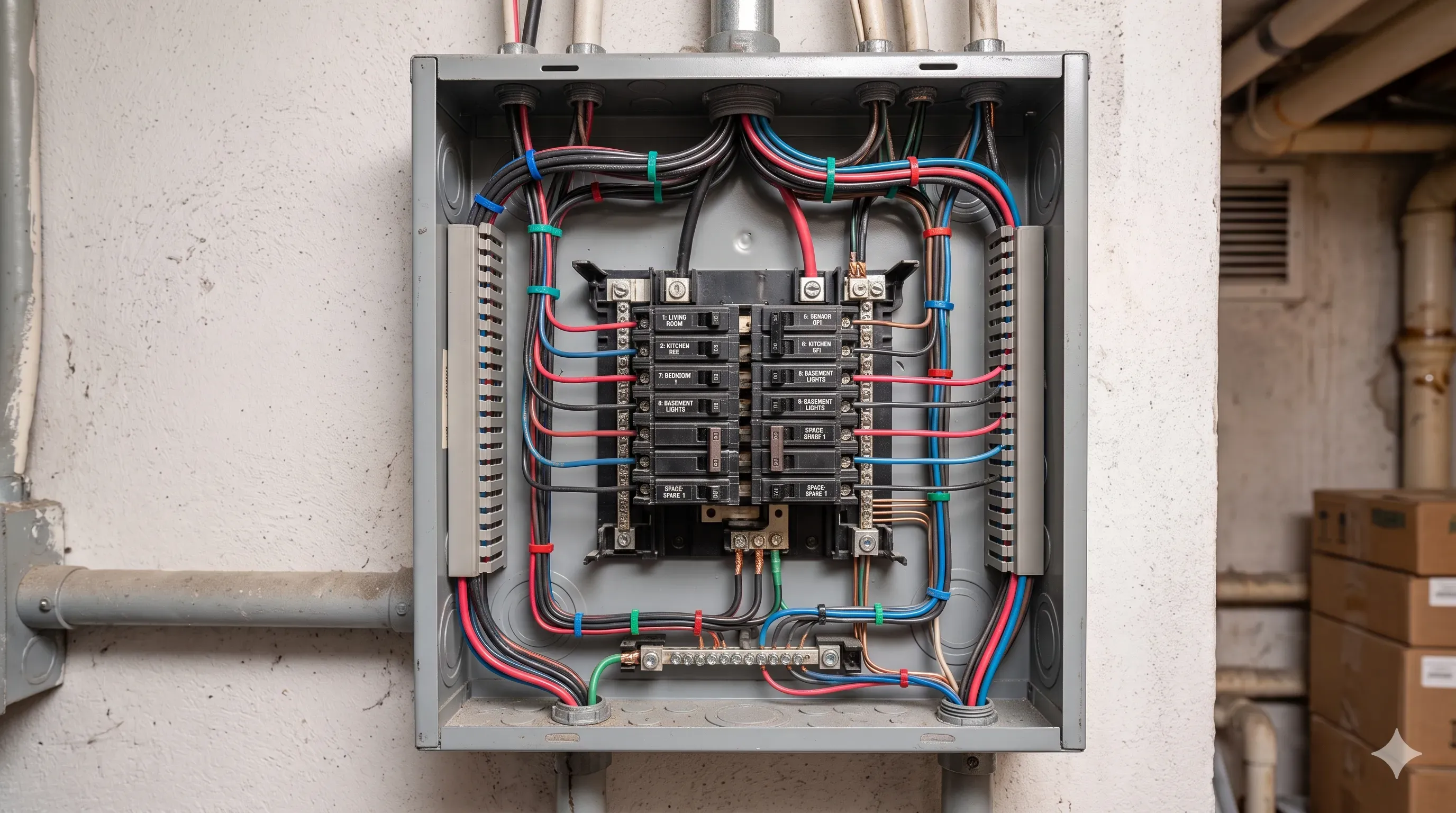 Painel elétrico organizado — seguro